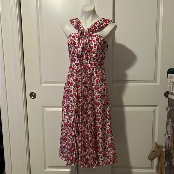 Cenia New York Dresses & Skirts - Red and White Halter Midi Sundress for Cocktail Events